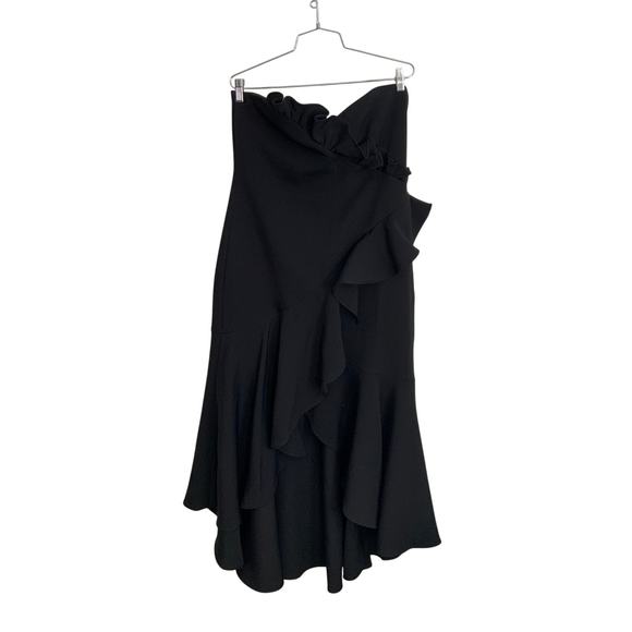 SHOSHANNA Black Ruffled Midi Dress size 12 - Picture 2 of 7